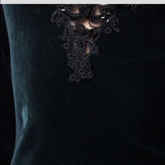 Marchesa Notte Embroidered Velvet Column Gown - Picture 5 of 5